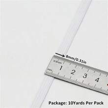 5/10Yards/Pack 3/6/8/10/12mm White/Black Flat Elastic Bands Elastic Rubber Band Wedding Garment Elastic Tape For DIY Sewing Stretch Rope Sewing Accessories - Multicolor - View 25