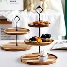 2/3-Tier Cupcake Stand With Serving Tray And Metal Rod,Dessert Cake Stand, Tiered Serving Cake Stand, Wedding Event Party Display Tower Plate ,Cookie Tray Rack ,Candy Buffet Set Up ,Fruit Plate For Tea Party,Suitable For Birthdays, Weddings, Gatherings, And Parties