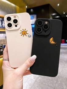 2 件装情侣手机壳，日月图案，黑白配色，兼容 和 Galaxy 手机（兼容 13、15、16 Pro Max、16、14，以及 Galaxy 手机），适合作为生日礼物，送给女朋友、男朋友或自用，防水防震防摔防刮，国际版，非国内版。 - 彩色 - 查看 3