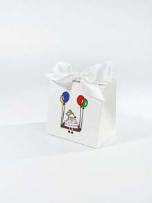 10 piezas de cajas de regalo - Cajas de dulces mini festivas con diseño lindo de ovejas y globos - Decoración de cinta de satén de colores - Perfecto para dulces, chocolates, regalos pequeños - Suministros para fiestas islámicas