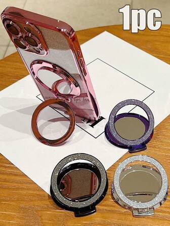 1pc Magnetic Mobile Phone Stand Magnetic Mobile Phone Back Stick All Match Stand Mirror Butterfly Glitter