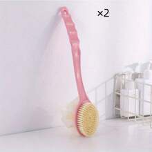 2 Stück/1 Stück ergonomischer Rückenbürste mit langem Griff, Badeschwamm-Aufsatz Duschbürste mit langem Griff, 2-in-1 Badbürste mit langem Griff, weiche multifunktionale Badbürste, doppelseitige Badbürste, Badbürste mit weichen Borsten und Massage, Peeling-Badbürste, weiche Borsten Rückenbürste mit Badeschwamm, Erwachsenen-Badbürste, Rückenbürste und Duschbürste