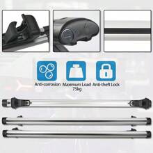 Barres de toit universelles pour voiture, barres transversales en aluminium de 120 cm (47,2 pouces) adaptées aux rails latéraux surélevés avec espace, capacité de charge de 90 kg, barres transversales réglables avec verrous - Argent - Voir 4