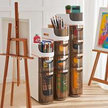 CENLEN 1pc 3/4/5 Layer Slim Plastic Large Capacity Shower Storage Cabinet Drawer Type Bathroom Storage Shelf, Narrow Corner Pull Out Storage Shelf Living Room Kitchen Supplies, Shower Storage Shelf - 白色 - 查看 6