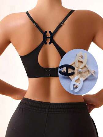 T-Shaped Underwear Accessories/Bra Non-Slip Clasps, Solid Color PU Leather Invisible Clasps, All Seasons