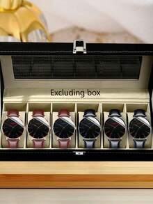 Set de 6 relojes de cuarzo de estilo deportivo y punk para hombres - Multicolor - Ver 1
