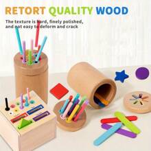 木制颜色分类和计数棒、盒子：增强精细运动技能、感官意识和颜色识别能力