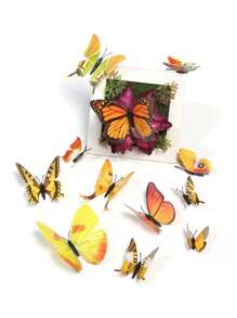 12pcs Exquisite Artificial Butterflies, Lifelike And Dreamy Decor, Perfect For Walls, Floral Arrangements, Weddings, Parties, Home Decor, And Photography Props. Brighten Your Creative Space. Ideal Gift For Mother's Day, Weddings, And Birthdays Room Decor Wall Decor Bathroom Decor Wall Art Kitchen Home Decor Living Room Wall Paper Wall Stickers House Decor Bedroom Decor Room Decoration Stuff Living Room Decor Personalised Stickers