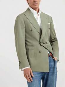 Jachetă de costum verde slim, clasică, la modă, potrivită pentru nunți, petreceri și evenimente - Verde - Vizualizare 4