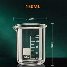 1pc 50/100/150/250/500/1000ml High Borosilicate Glass Measuring Cup Clear Scale Cup Heat-Resisting Laboratory Beaker Kitchen Baking Measuring Cup