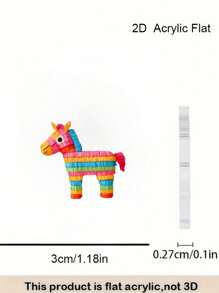 1 对彩色亚克力小马耳钉，可爱的 2D 动物吊坠，简约经典风格，适合派对和日常佩戴，母亲节礼物，奇特耳环 - 一對 - 查看 5