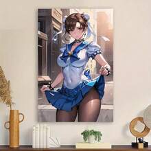 Framed Character Poster With Sailor Outfit, Urban Backdrop, Perfect For Bedroom, Garage, Living Room, Bar, Or Hallway Decor Cool Stuff For Room
