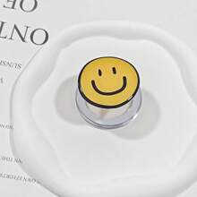 Acrylic Cute Yellow Face Smile Mobile Phone Airbag Holder - Magnetic Suction Retractable Rotation - Simple Portable Mobile Phone Desktop Support Bracket - Small Gift - Multicolor - View 2