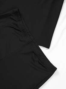 2pcs Set Summer Fashion MILANO Letter Print Women Casual Round Neck T-Shirt & Shorts, Versatile Combo - Khaki+Black - View 5