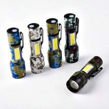 Camouflage Zoomable Flashlight, USB Rechargeable Pen Holder, Mini LED Flashlight For Home And Outdoor - Camouflage Random - View 1