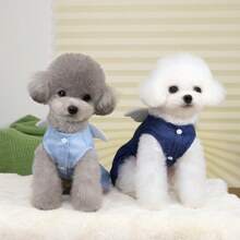 Spring/Summer New Lace Dress, 25 Leash Dress, Pet Dress, Cat Princess Dress, Doll Dress, New Striped Casual Dress, Dog Clothes, Teddy Clothes, Fashion Princess Dress, Printed Princess Dress With Leash, Small Animal Casual Dress, Popular In Europe And America - Royal Blue - View 6