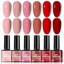 LIMEGIRL Gel Nail Polish Set - 6 Shades Pink Series Gel Nail Polish Set, Pink Red Gel Nail Polish, Suitable For All Seasons, Removable, LED Nail Lamp, Gel Manicure Set, DIY Nail Salon Gift, For Women - Multicolor - View 2