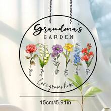 1pc Custom Kids Name Acrylic Suncatcher ,Grandma Gift,Personalized Home Decoration,Personalized Acrylic Window Hanging Decoration,Personalized Grandma's Garden Gift For Grandma, Mother's Day Gift For Grandma, Nana Birth Month Flower Stain Acrylic Suncatcher,Gift For Grandma, Gift For Mama,Gift For Nana,Perfect Gift For Birthday,Mothers Day Gift,Suitable For Decoration In Living Rooms, Bedrooms, Courtyards, And Gardens.,Multi-Functional,Adjustable, Ornamental,Reusable,Adhesive,Exquisite,Adorable,High-Quality,Modern,Colorful,Cute,Comfortable,Stylish,Custom,Personalized,Unique,Ideal Gifts For Him,Ideal Gifts For Her,Boyfriend,Girlfriend,Dad,Mom,Family,Friends,Son,Daughter,Office,Tea Room,School,Home,Home Refresh,Customized Crafts,Office Decor,Elegant Living