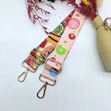 3.8cm New Colorful Floral Pattern Adjustable Wide Strap For Backpack Handbag Crossbody Purse Accessories Boho Flower - Pink - View 2