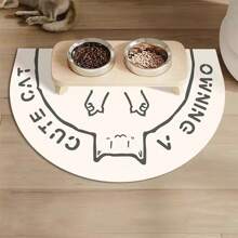 1 PC Diatomite Cat/Dog Lover Gift And Dog/Cat Mom Love Pet Feeding Mats With Cute Cartoon Paw Prints - Non-Slip Absorbent Silica Gel Dog Lover And Dog Mom Love Cat Lover And Cat Mom Love Bowl Mat, Quick-Dry Waterproof & Easy Clean Food Tray For Messy Eaters, Floor Protector