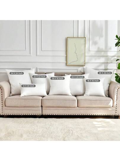 CNZB 1pc Kussen Inserts, Super Fine Renewable Fiber Down Alternative Pillow, Bed Sofa Indoor ation (1 Pc, White), Bedding, Core view 2