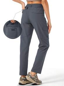 Women's Quick Dry Hiking Cargo Pants Water Resistant UPF 50+ With Zipper Pockets For Travel, Camping & Work - 深灰色 - 查看 2