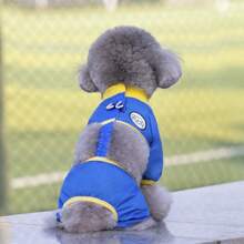 新款春夏宠物服装，25号猫咪防蚊四脚裤，宠物服饰，动物服装，小型犬服装，新款休闲装，英伦风宠物服饰，透气运动套装带牵引绳扣 - 黃色 - 查看 10