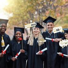 1/25PCS Đạo cụ chụp ảnh tiệc tốt nghiệp màu vàng và đen, 25PCS Đạo cụ chụp ảnh cầm tay 1pc Khung ảnh cho lớp 2025 Đồ dùng trang trí tiệc tốt nghiệp - vàng đen - Xem 7