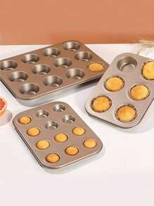 1 件装 4/6/12 腔小蛋糕模具烤盘不粘松饼盘迷你纸杯蛋糕盘套装松饼盘烘焙迷你芝士蛋糕盘厨房小工具烘焙用品 - 彩色 - 查看 5