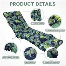 Outdoor Folding Lounger Chair Cushion Recliner Rocking Chair Sofa Mat Deck Chair Cushion For Yard Patio Beach Pool Deck For Outdoor Folding Chaise Lounge Chair Cushion For Beach Sunbathing Patio - 深薄荷綠 - 查看 3