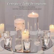 [4/6/12pcs Available] Wish Lamp Candle Set | Gold, Silver, Blue Straight Up Candle Holders | Lead-Free Thick Glass | Holiday/Wedding/Birthday/Christmas Decor | Ins-Style Home Atmosphere Lighting
