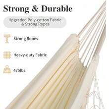 Large Double Hanging Hammock Camping, Hammocks Outside 2 Person Heavy Duty, Dark Gray With Tassels