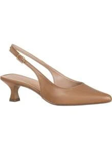 GiGiL Women's Pumps Slingback Pointed Toe Low Heel Classic Elegant Casual - 米色 - 查看 2