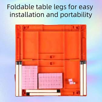 Foldable Mahjong Table Set All-In-One Portable Game Station With Full 144 Tiles - No Assembly Required, Instant Play, 4 Colors (Blue/Green/White/Pink) For Home Travel & Parties