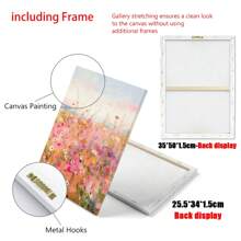 1 szt. Różowy wiosenny dziki kwiat botaniczny plakat artystyczny bez ramki nowoczesny współczesny styl - estetyczny kolorowy kwiat boho obraz na płótnie wydruk do wystroju Cottagecore, minimalistyczny kwiatowy obraz ścienny, poziomy wydruk artystyczny tuszem na powierzchni płótna