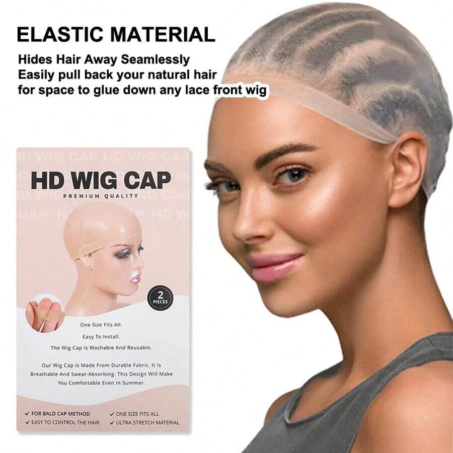 Wig Cap - Sheer Lace Elastic Mesh Wig Cap - Beige - View 1