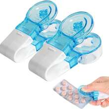 2/3pcs Portable Pill Dispenser, Built-In Medicine Box, Newly Designed Pill Dispenser In Sky Blue, Professional Tool For Easy And Convenient Medication Retrieval - Blue and White - View 9