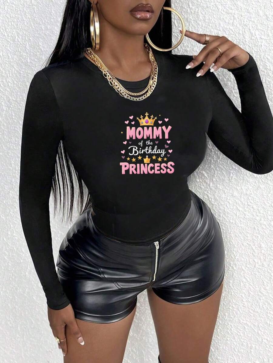 Mommy Of The Birthday Princess Women's Fashion Long Sleeve Shirt