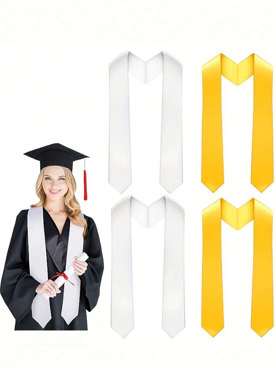 1pc Graduation Ceremony Ribbon Sash, Solid Color Graduation Etiquette ...