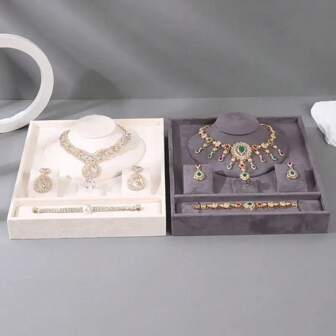 1pc Premium Quality Jewelry Tray With Compartments, Organizes Necklaces Earrings, Home/Jewelry Store Elegant Display, Protects Jewelry For Upscale Look