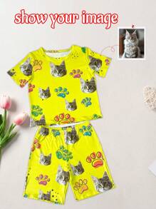 [DIY] Customizable Women's Pajama, Portrait Photo Customization, Gift, Novel, Big Head Shot, Funny Face Replacement, Lightweight Quick-Dry Silky Soft Fabric, Gift For Friends/Lovers - White - View 2