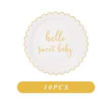 10/20pcs Welcome Newborn White Gold Theme Lace Foil Scribble Pattern Party Supplies, Includes 7"/9" Lace Rim Paper Plates, Party Napkins, Paper Cups, Suitable For Birthday Party, Family Gathering, Campfire Night, Outdoor Picnic, Baby Shower, Gender Reveal Party Summer Gifts Wedding Beach Back To School School Supplies Room Decor