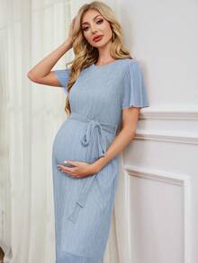 weisilong 孕妇夏季春季闪亮优雅孕妇派对婚礼宾客礼服带腰带，婴儿洗礼