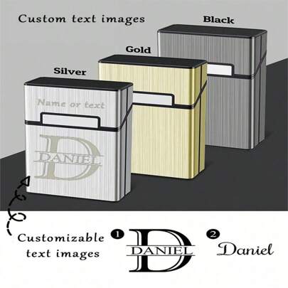 1 pieza Estuche de cigarrillos de acero inoxidable personalizado con grabado, estuche de cigarrillos de acero inoxidable personalizado, regalo personalizado para hombres, regalo para esposo, regalo para novio, regalo para papá, regalo para hombres, regalo para el Día del Padre, regalo para el abuelo, regalo de cumpleaños para él Personalizado con nombre personalizado, Día de San Valentín, sello decorativo para el Día de San Valentín, Grabado, Acero inoxidable, Anti-moho de alta calidad Personalizado, Único regalo ideal para él Novio, Papá, Mamá, Novia, Amigos