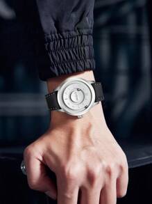 DOM Men's Watch, Magnetic Techology Faceless Leather/Steel Band Quartz Waterproof Wristwatch Brand - Quartz Watches - View 4