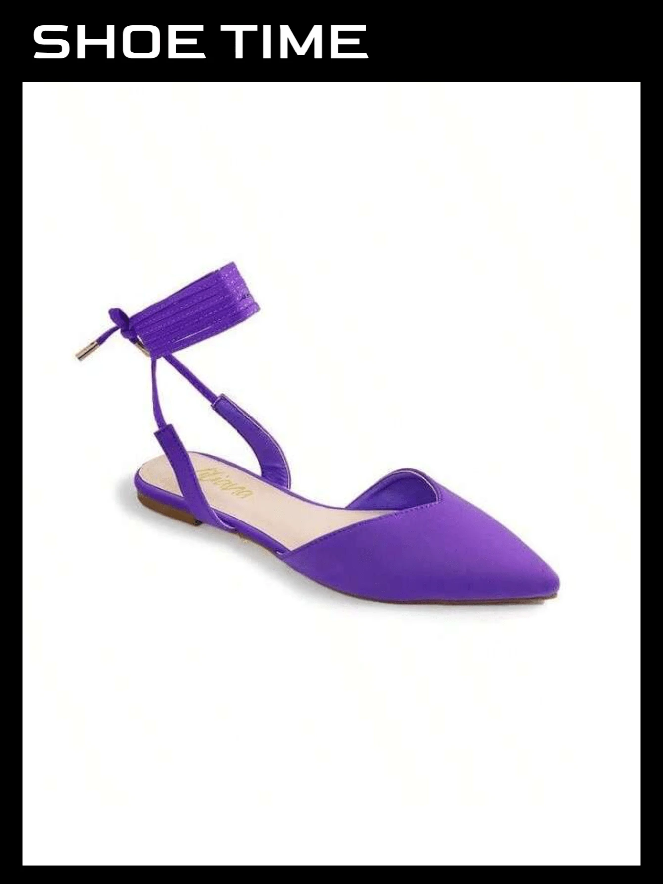Lace Up Ballet Pointed Toe Sandals IVY-56 - Purple - View 1