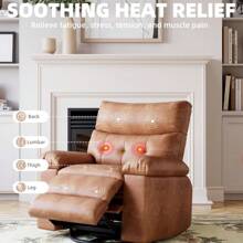 Broadfashion Recliner Chair, Swivel Rocker Recliners, 360° Swivel Reclining Chair With Heat And Massage For Living Room, Bedroom