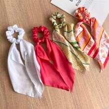 Women's Bow Knot French Simple Hair Tie, Colorful Elegant Style Hair Rope With Long Ribbon, Bohemian,Hair Accessories, Scrunchy Hair Ties Scrunchies