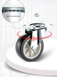 多向旋转脚轮套装，静音轮，树脂滚珠滚轮，粘贴式安装，高负载能力，适用于垃圾桶、储物箱、花盆、茶几和家具，可免费钻孔，学校用品，返校 - 彩色 - 查看 1