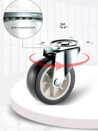 Set med flerriktade svänghjul, tysta hjul, hartskulehjul, självhäftande montering, hög lastkapacitet, lämplig för soptunnor, förvaringslådor, krukor, tebord och möbler med gratis borrning, skolmaterial, tillbaka till skolan